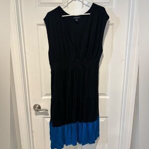 Stretchy Black and Blue Banana Republic Sleeveless Dress